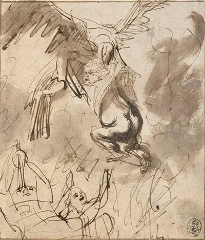 The Abduction of Ganymede Drawing Rembrandt